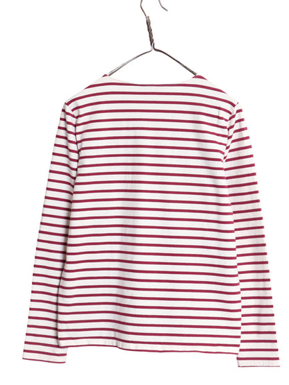 ローレン ラルフローレン ボーダー 長袖 Tシャツ レディース M / ポロ ロンT コットン ストレッチ カットソー ポケット付き ツートン ポケT