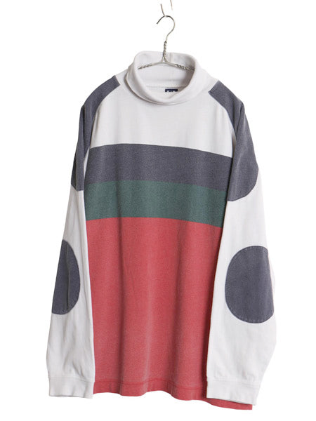 90s オールド ギャップ タートルネック ボーダー 長袖 Tシャツ メンズ XL / ラガーシャツ 素材 ヘビーウェイト マルチカラー 大きいサイズ