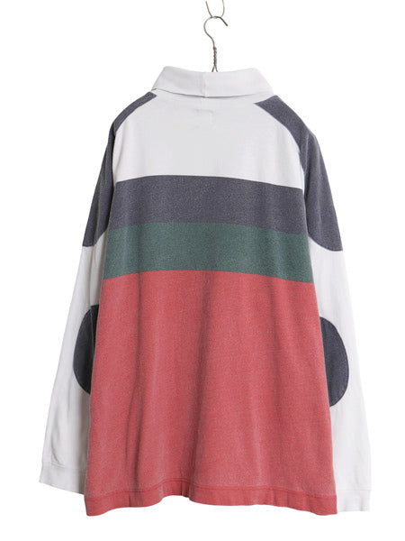 90s オールド ギャップ タートルネック ボーダー 長袖 Tシャツ メンズ XL / ラガーシャツ 素材 ヘビーウェイト マルチカラー 大きいサイズ