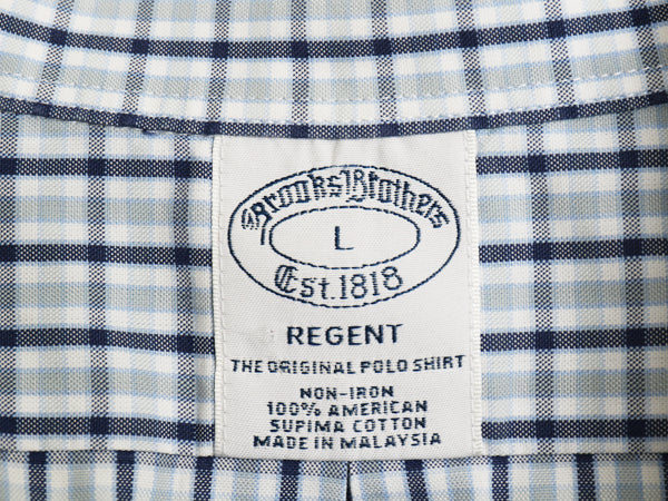 ブルックスブラザーズ チェック 長袖 ボタンダウン シャツ メンズ L 古着 REGENT スーピマ コットン ワイシャツ ノーアイロン ポケット付き