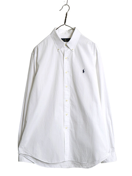 ラルフローレン 長袖 ボタンダウン シャツ メンズ XL ポロ 長袖シャツ コットン ワイシャツ ワンポイント ホワイト 大きいサイズ ビジネス
