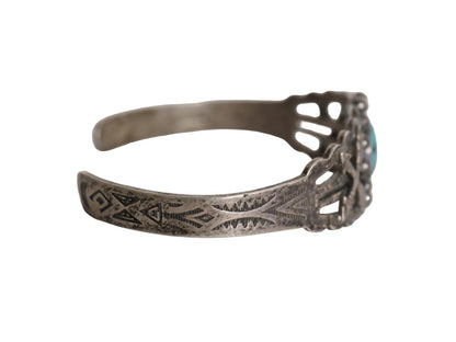 ~ 40s ★ ナバホ ターコイズ シルバー バングル / 小物 クロスアロー インディアン STERLING 銀 フレッドハービー ブレスレット キングマン
