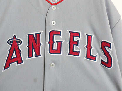 エンゼルス ベースボール シャツ メンズ XXL 程/ MLB オフィシャル マジェスティック 大リーグ ユニフォーム 重ね着 ジャージ 大きいサイズ