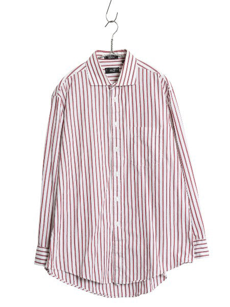 80s 90s USA製 クリスチャン ディオール ストライプ 長袖 シャツ メンズ L ヴィンテージ コットン ワイシャツ カジュアル ドレス ツートン