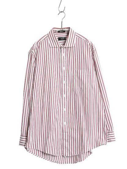 80s 90s USA製 クリスチャン ディオール ストライプ 長袖 シャツ メンズ L ヴィンテージ コットン ワイシャツ カジュアル ドレス ツートン