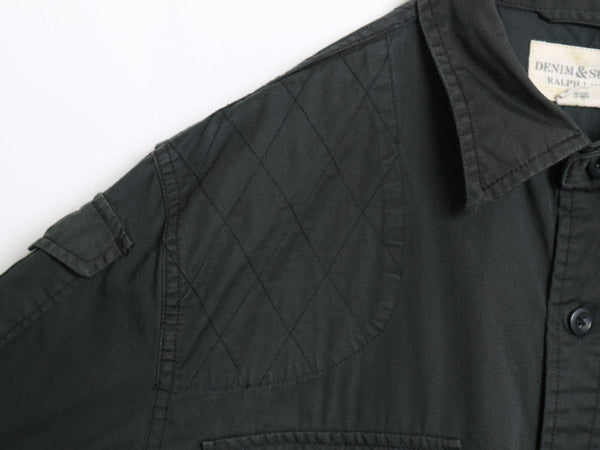 デニム&サプライ ラルフローレン 長袖 ハンティング シャツ メンズ XXL / ポロ アウトドア シューティング サファリ 大きいサイズ 無地 黒