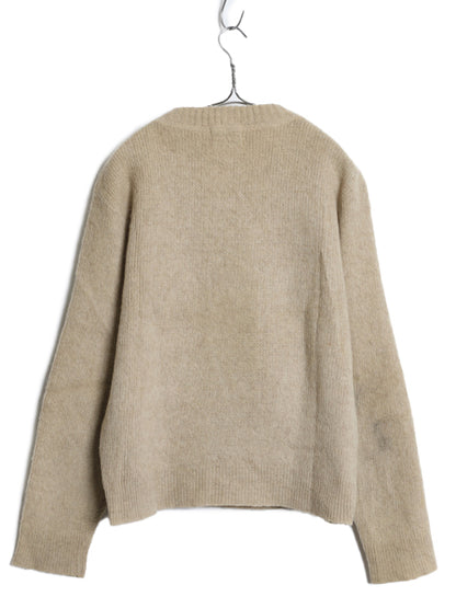 60s USA製 ★ CAMPUS Vネック モヘア ニット セーター メンズ M 古着 ヴィンテージ プルオーバー 重ね着 グランジ 無地 毛足 毛長 ベージュ