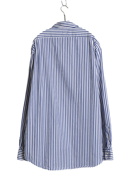 デッドストック ポロ ラルフローレン ストライプ 長袖 シャツ メンズ XL / コットン CUSTOM FIT 細身 ワンポイント ツートン 大きいサイズ