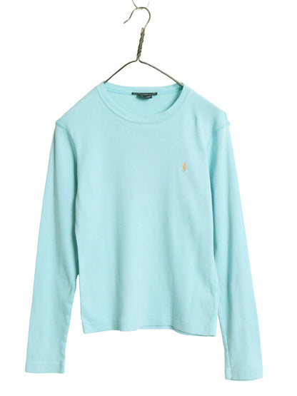 ラルフローレン 長袖 Tシャツ レディース S 古着 ポロ スポーツ ロンT コットン ストレッチ リブ編み カットソー ロングスリーブ トップス