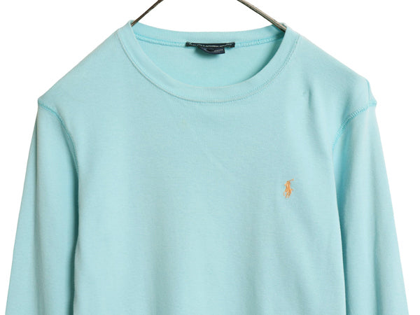 ラルフローレン 長袖 Tシャツ レディース S 古着 ポロ スポーツ ロンT コットン ストレッチ リブ編み カットソー ロングスリーブ トップス