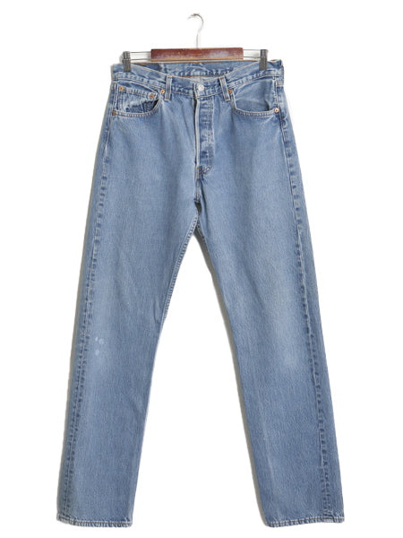 90s USA製 リーバイス 501 デニム パンツ メンズ 33 34 / オールド ジーンズ ジーパン Gパン ストレート ボタンフライ ヒゲ アタリ ペンキ