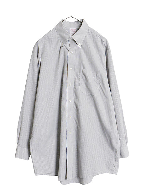 ブルックスブラザーズ チェック 長袖 ボタンダウン シャツ メンズ L 程/ 古着 TRADITIONAL FIT ワイシャツ BDシャツ ポケット付き 白 黒