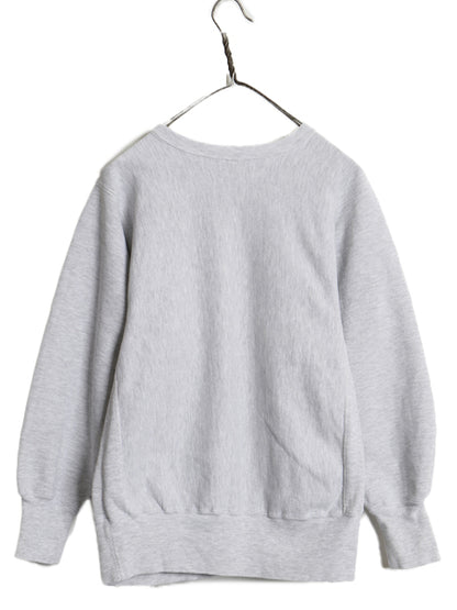 90s USA製 ★ チャンピオン リバースウィーブ カレッジ プリント スウェット メンズ M オールド トレーナー 裏起毛 霜降り グレー アイビー