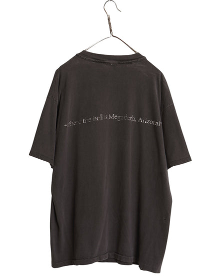 90s USA製 ★ メガデス スカル イラスト プリント Tシャツ メンズ XL / オールド オフィシャル 雰囲気系 当時物 バンド ロック メタル 黒