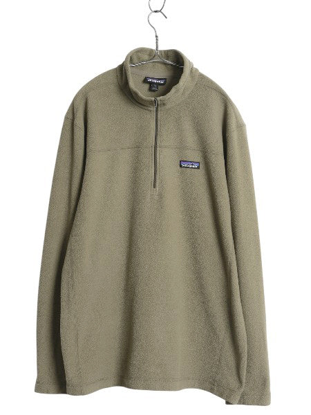 パタゴニア マイクロD ハーフジップ フリース プルオーバー メンズ XL / 古着 19年製 ロンT 長袖 Tシャツ ハイネック 大きいサイズ カーキ