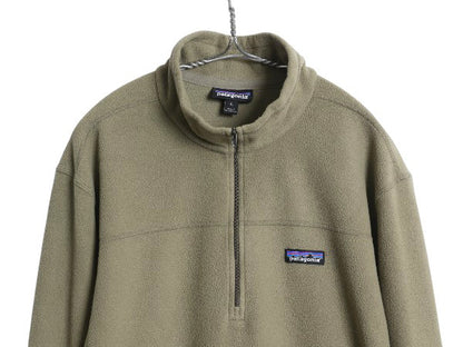 パタゴニア マイクロD ハーフジップ フリース プルオーバー メンズ XL / 古着 19年製 ロンT 長袖 Tシャツ ハイネック 大きいサイズ カーキ