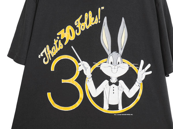90s USA製 ワーナー バックスバニー プリント Tシャツ メンズ レディース L / オールド キャラクター イラスト シングルステッチ ブラック