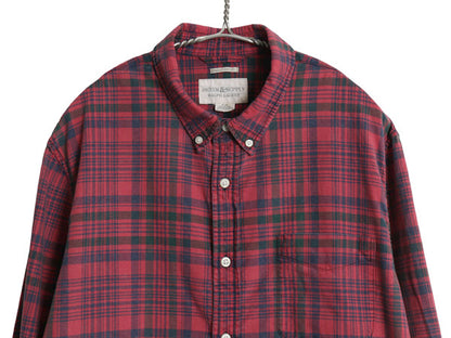 デニム&サプライ ラルフローレン チェック 長袖 ボタンダウン シャツ メンズ XL ポロ REGULAR FIT オックスフォード ポケット 大きいサイズ
