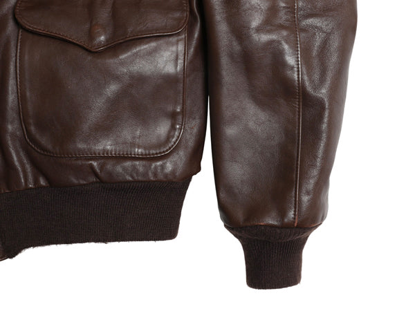 00s FLIGHT APPAREL INDUSTRIES A-2 タイプ 本革レザー フライト ジャケット メンズ M 程/ 古着 オールド 革ジャン ボンバー ジャンパー 茶