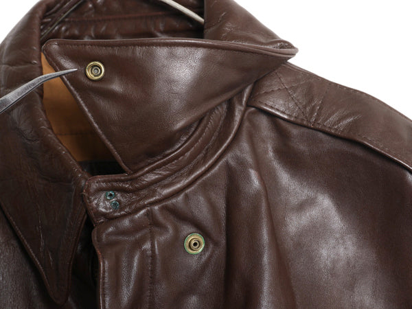 00s FLIGHT APPAREL INDUSTRIES A-2 タイプ 本革レザー フライト ジャケット メンズ M 程/ 古着 オールド 革ジャン ボンバー ジャンパー 茶