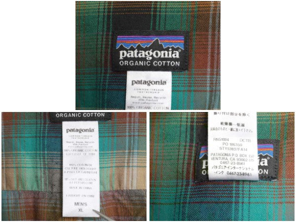 パタゴニア ロングスリーブ オーガニック ピマ コットン シャツ メンズ XL 14年製 アウトドア 長袖シャツ オンブレ チェック 大きいサイズ