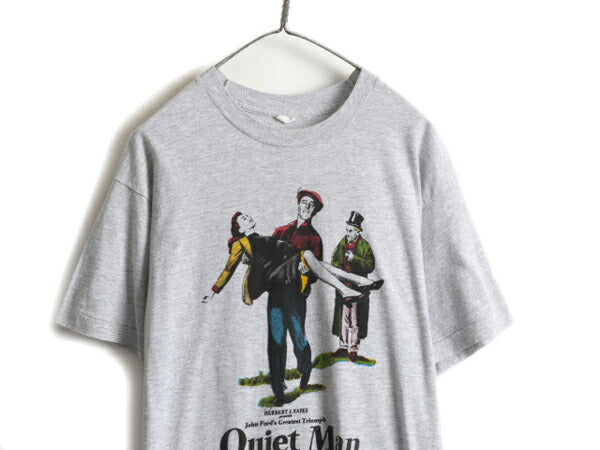 80s ★ ムービー イラスト プリント 半袖 Tシャツ ( メンズ L 程) 80年代 ビンテージ 映画 キャラクター シングルステッチ フォト 当時物