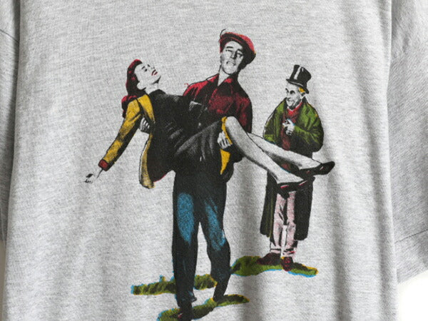 80s ★ ムービー イラスト プリント 半袖 Tシャツ ( メンズ L 程) 80年代 ビンテージ 映画 キャラクター シングルステッチ フォト 当時物