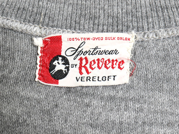 60s REVERE アクリル ニット カーディガン メンズ L 程 ヴィンテージ セーター 羽織り 前開き 重ね着 長袖ニット 無地 ポケット付き 薄手 