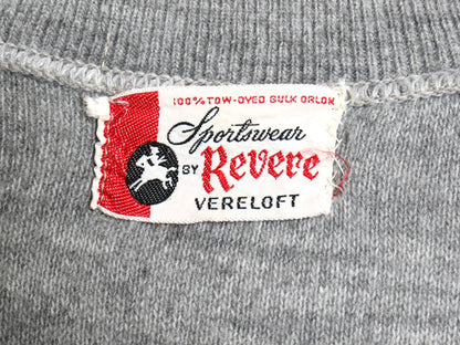 60s REVERE アクリル ニット カーディガン メンズ L 程 ヴィンテージ セーター 羽織り 前開き 重ね着 長袖ニット 無地 ポケット付き 薄手 