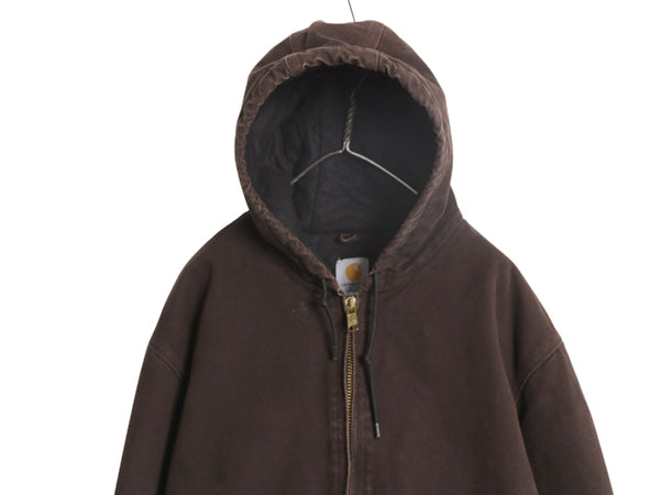 US企画 カーハート アクティブ ジャケット メンズ XL / ワーク ダック フード パーカー 中綿 キルティング ライナー ブルゾン 大きいサイズ