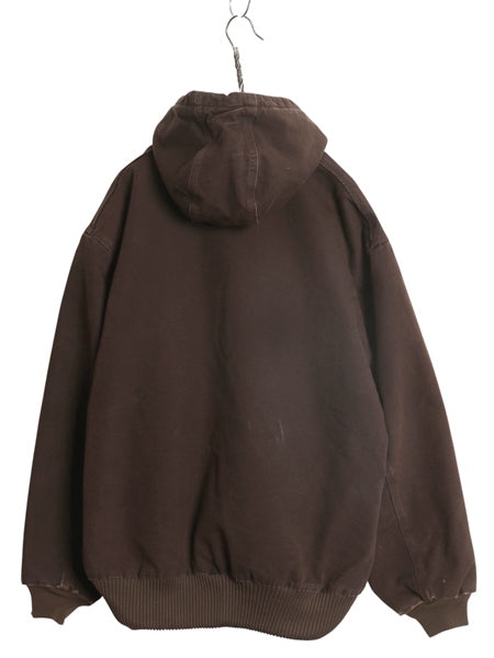 US企画 カーハート アクティブ ジャケット メンズ XL / ワーク ダック フード パーカー 中綿 キルティング ライナー ブルゾン 大きいサイズ