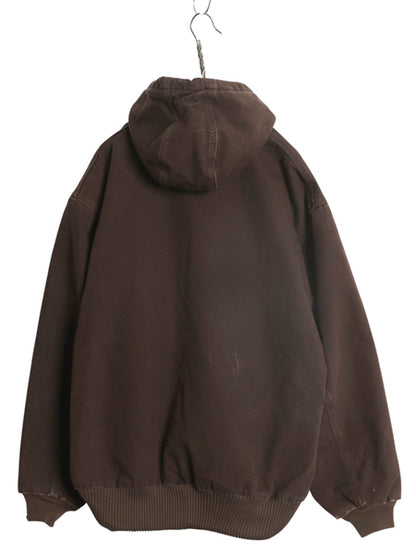 US企画 カーハート アクティブ ジャケット メンズ XL / ワーク ダック フード パーカー 中綿 キルティング ライナー ブルゾン 大きいサイズ