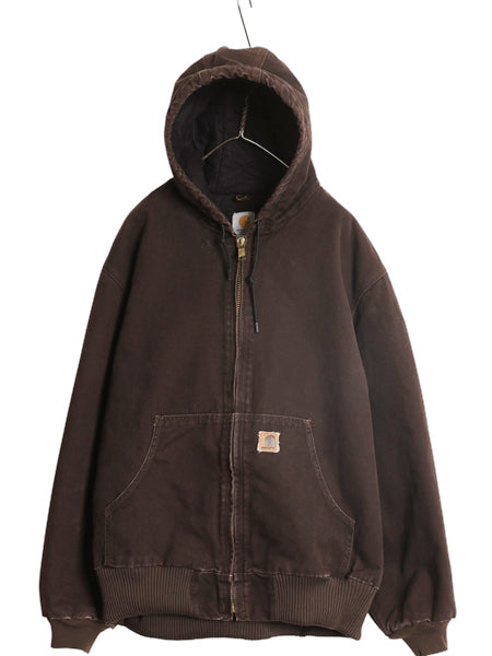 US企画 カーハート アクティブ ジャケット メンズ XL / ワーク ダック フード パーカー 中綿 キルティング ライナー ブルゾン 大きいサイズ