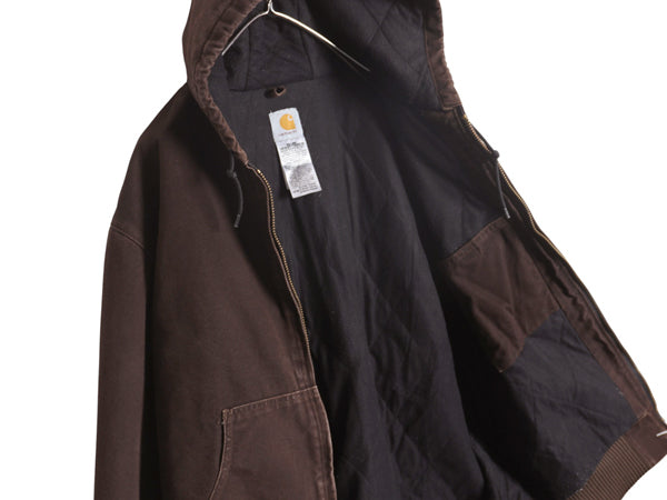 US企画 カーハート アクティブ ジャケット メンズ XL / ワーク ダック フード パーカー 中綿 キルティング ライナー ブルゾン 大きいサイズ
