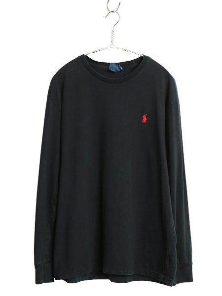 00s ポロ ラルフローレン 長袖 Tシャツ メンズ M オールド ロンT ロングスリーブ コットン ワンポイント カットソー シンプル ゆったり 黒