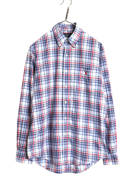 ラルフローレン チェック 長袖 ボタンダウン シャツ メンズ S ポロ ワイシャツ 長袖シャツ ワンポイント ストレッチ コットン マルチカラー