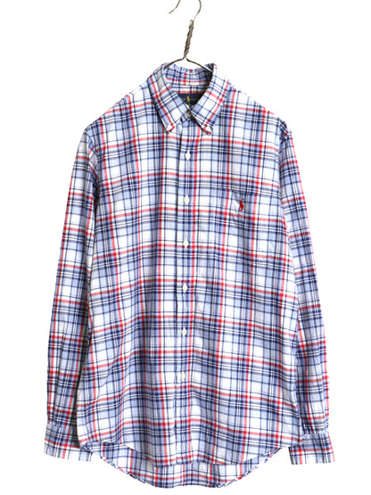 ラルフローレン チェック 長袖 ボタンダウン シャツ メンズ S ポロ ワイシャツ 長袖シャツ ワンポイント ストレッチ コットン マルチカラー