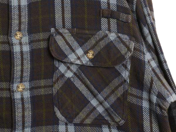 カベラス チェック ヘビー フランネル シャツ メンズ L / 古着 長袖シャツ ネルシャツ ヘビーウェイト コットン ポケット付き マルチカラー