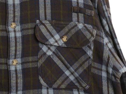 カベラス チェック ヘビー フランネル シャツ メンズ L / 古着 長袖シャツ ネルシャツ ヘビーウェイト コットン ポケット付き マルチカラー