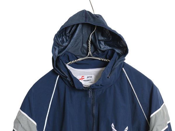 00s 米軍実物 US AIR FORCE ナイロン トレーニング ジャケット MEDIUM REGULAR 古着 04年製 オールド 軍物 USAF ミリタリー ジャンパー 青