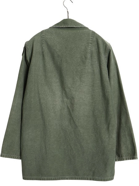 60s 米軍実物 US ARMY コットン サテン ユーティリティ シャツ メンズ S 程 / 65年製 ヴィンテージ ミリタリー 筒袖 3rd OG107 フルパッチ