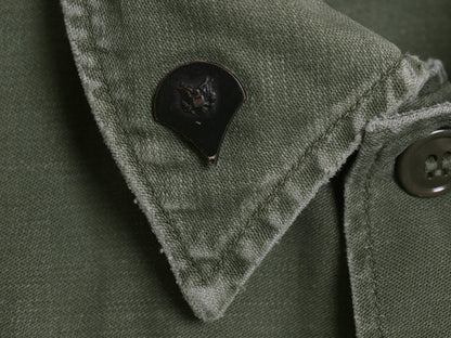 60s 米軍実物 US ARMY コットン サテン ユーティリティ シャツ メンズ S 程 / 65年製 ヴィンテージ ミリタリー 筒袖 3rd OG107 フルパッチ