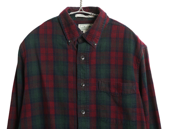 エルエルビーン 長袖 ボタンダウン フランネル シャツ メンズ S / 古着 アウトドア コットン 長袖シャツ ネルシャツ チェック マルチカラー