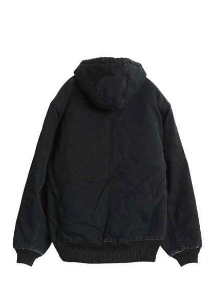 US企画 USA製 カーハート アクティブ ジャケット メンズ M / ダック フード パーカー 中綿 キルティング ライナー ブルゾン ジャンパー 黒