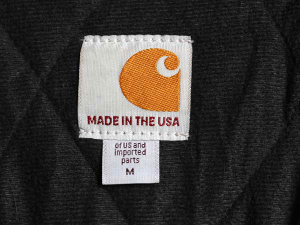 US企画 USA製 カーハート アクティブ ジャケット メンズ M / ダック フード パーカー 中綿 キルティング ライナー ブルゾン ジャンパー 黒