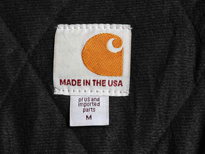 US企画 USA製 カーハート アクティブ ジャケット メンズ M / ダック フード パーカー 中綿 キルティング ライナー ブルゾン ジャンパー 黒