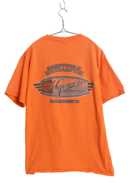 ハーレー ダビットソン 両面 プリント Tシャツ メンズ L / 古着 オフィシャル バイク イーグル イラスト グラフィック コットン カットソー