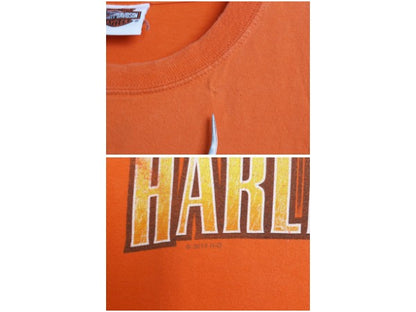 ハーレー ダビットソン 両面 プリント Tシャツ メンズ L / 古着 オフィシャル バイク イーグル イラスト グラフィック コットン カットソー