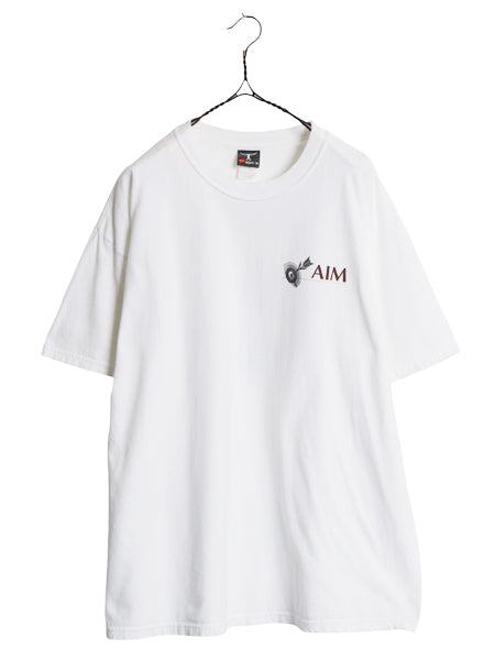 00s ★ サムズダウン イラスト プリント Tシャツ メンズ XL / オールド メッセージ グラフィック ジョーク ヘビーウェイト 大きいサイズ 白