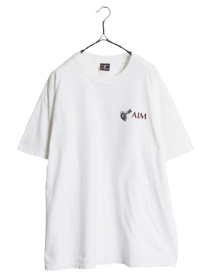 00s ★ サムズダウン イラスト プリント Tシャツ メンズ XL / オールド メッセージ グラフィック ジョーク ヘビーウェイト 大きいサイズ 白